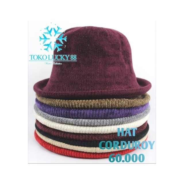 IMPORT Hat Corduroy Topi Fedora Jazz Winter Musim Dingin Hat Corduroy