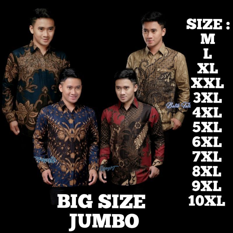 KEMEJA BATIK PRIA LENGAN panjang...BIG SIZE JUMBO M.L.XL.XXL.3XL.4XL.5XL.6XL.7XL.8XL.9XL.10XL