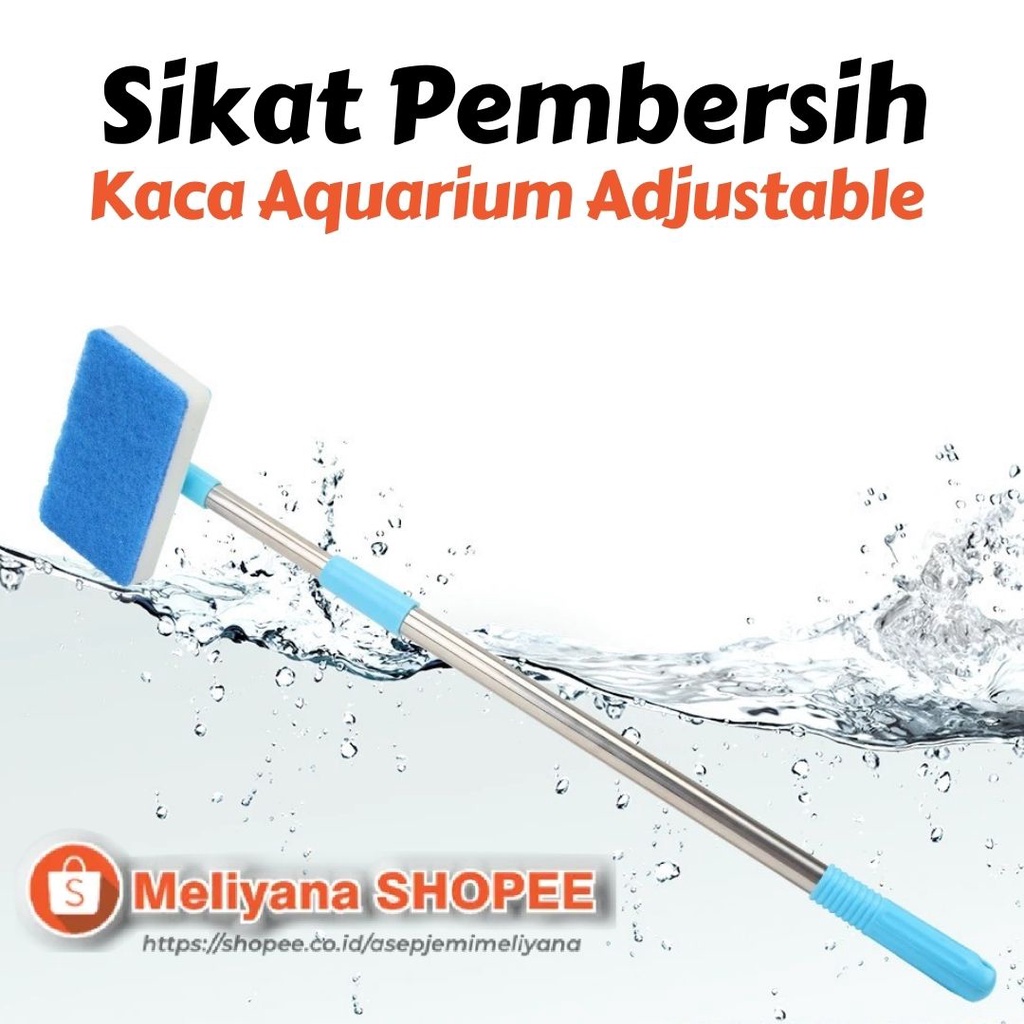 Alat Pembersih Kaca Aquarium Mobil Jendela Adjustable Panjang 90cm