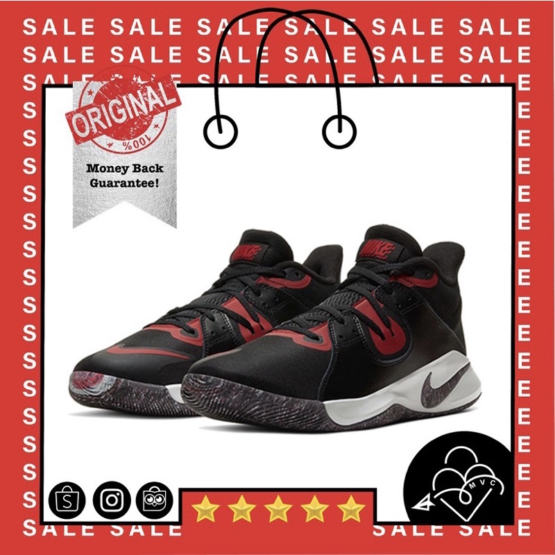 Nike Fly By Mid Black Red / SEPATU NIKE BASKET / NIKE ORIGINAL / AIR JORDAN