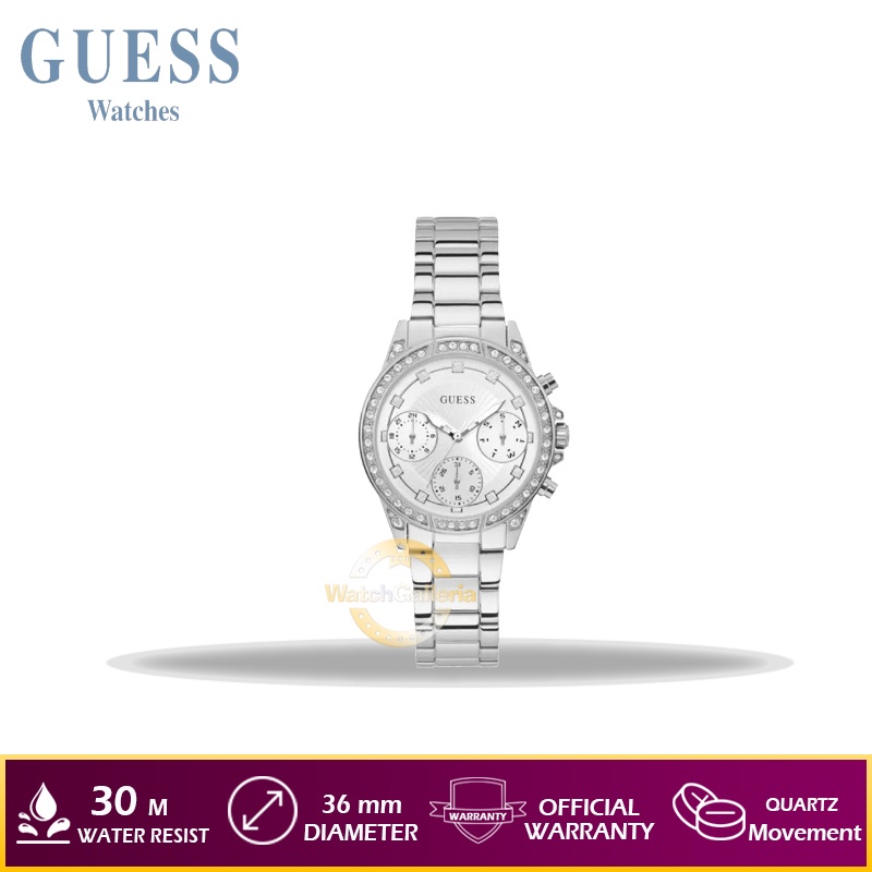 Jam Tangan Wanita GUESS W1293L1 - Silver Original