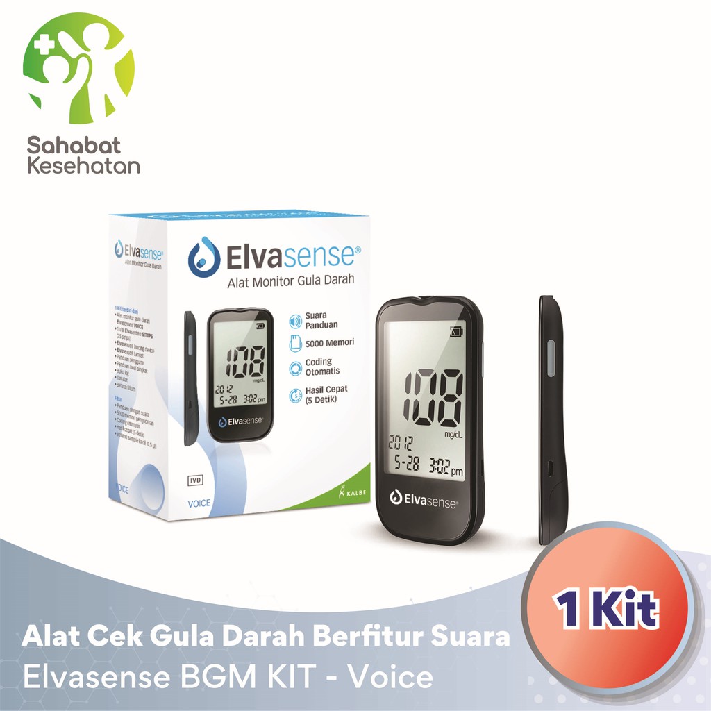 Elvasense Alat Monitor Gula Darah - Starter Kit VOICE