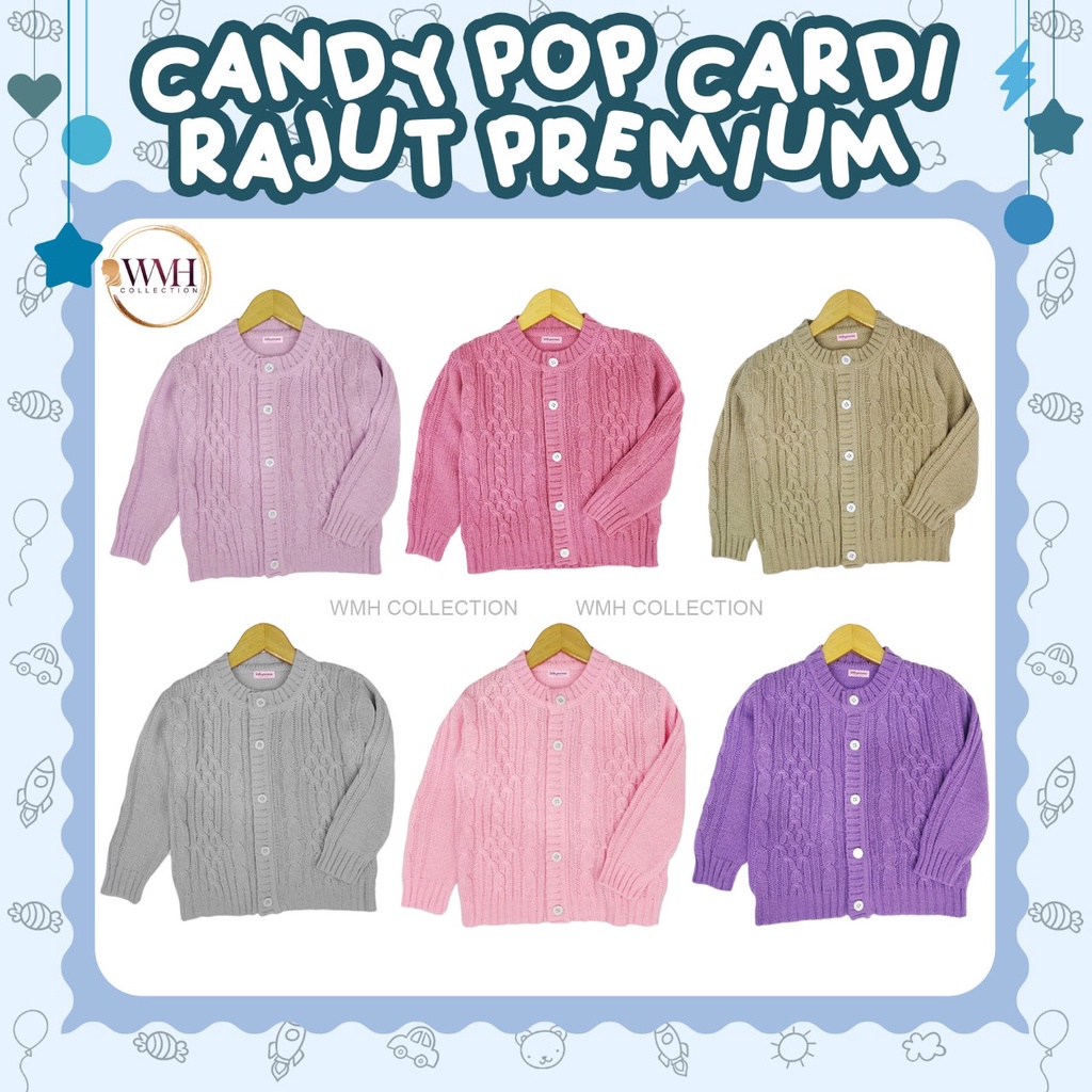 CARDIGAN ANAK PEREMPUAN SWEATER RAJUT CANDY POP CARDY BY LITTLE PRINCESS USIA 3 - 8 TAHUN