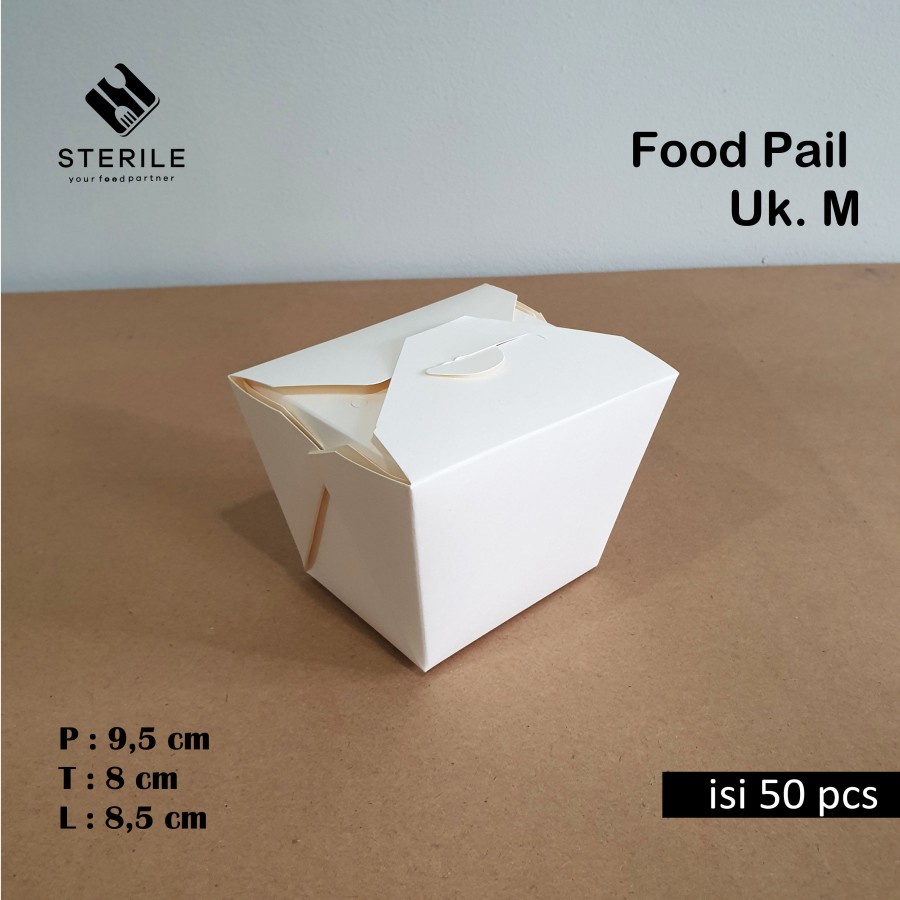 Food pail M isi 50 pcs / rice box ukuran M /foodpail ukuran M Termurah