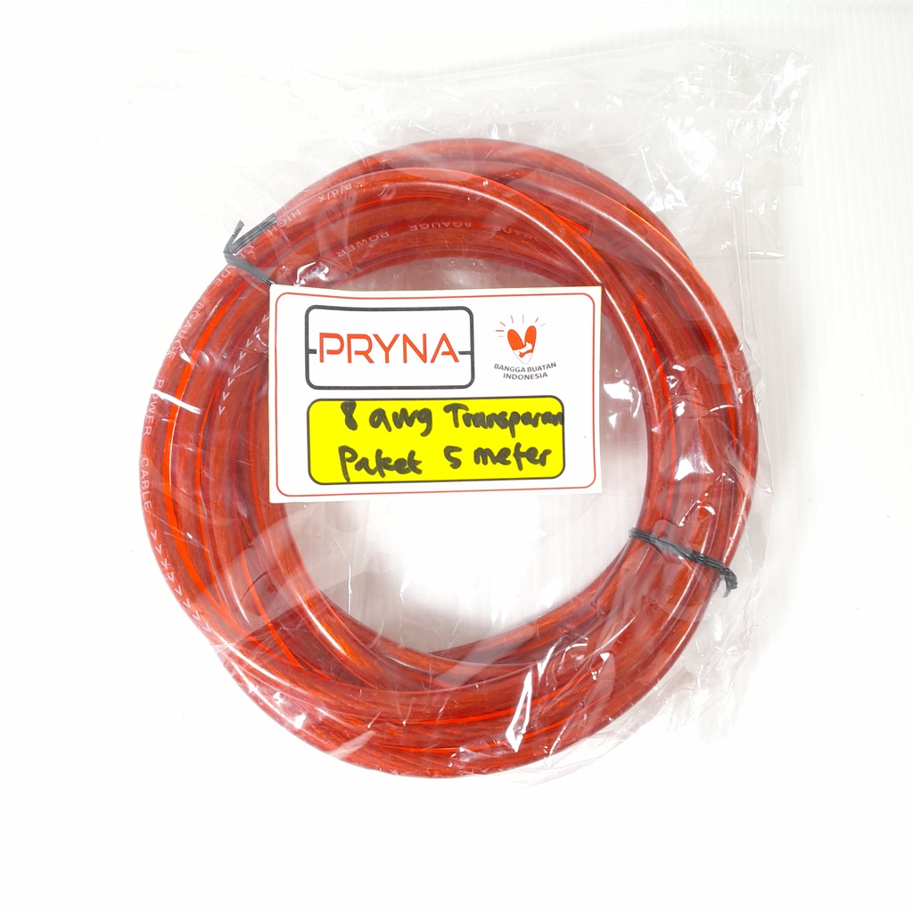 Kabel 8 AWG merah paket 5 meter untuk power audio atau grounding mobil