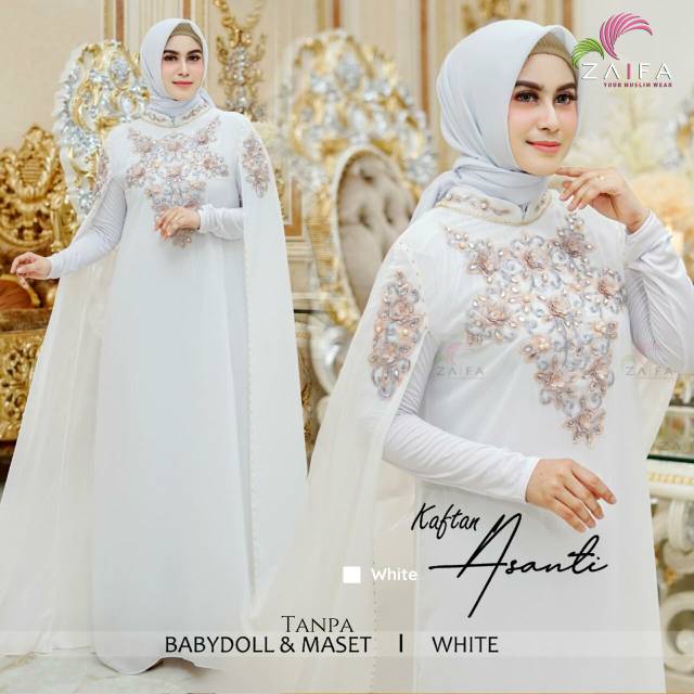 Kaftan Ashanti bahan full Ceruti good quality. Gamis kaftan mewah ekegant