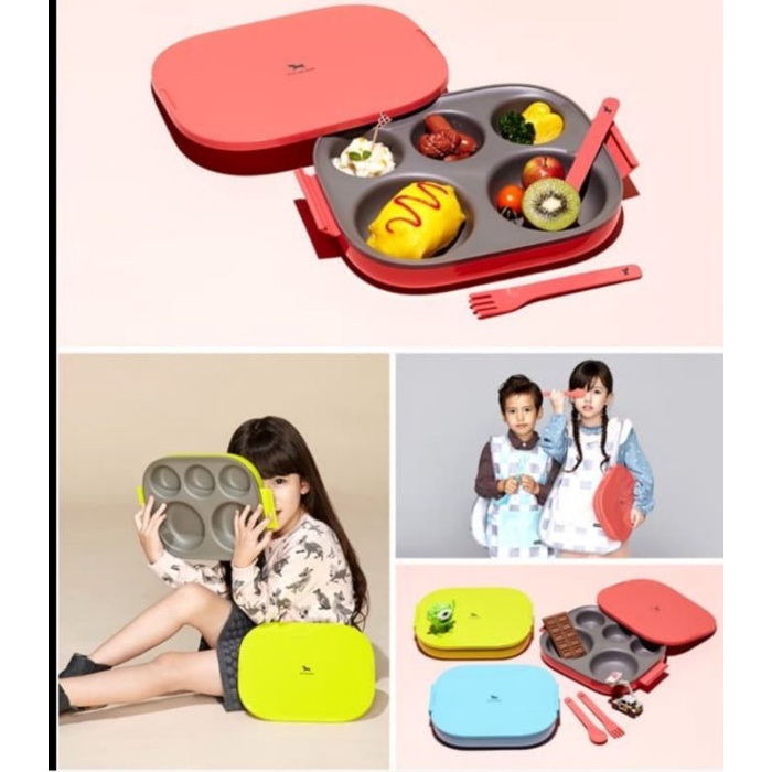 Pot De Miel Food Tray Coral Red / Lunch Box / Baby Travel Food Tray