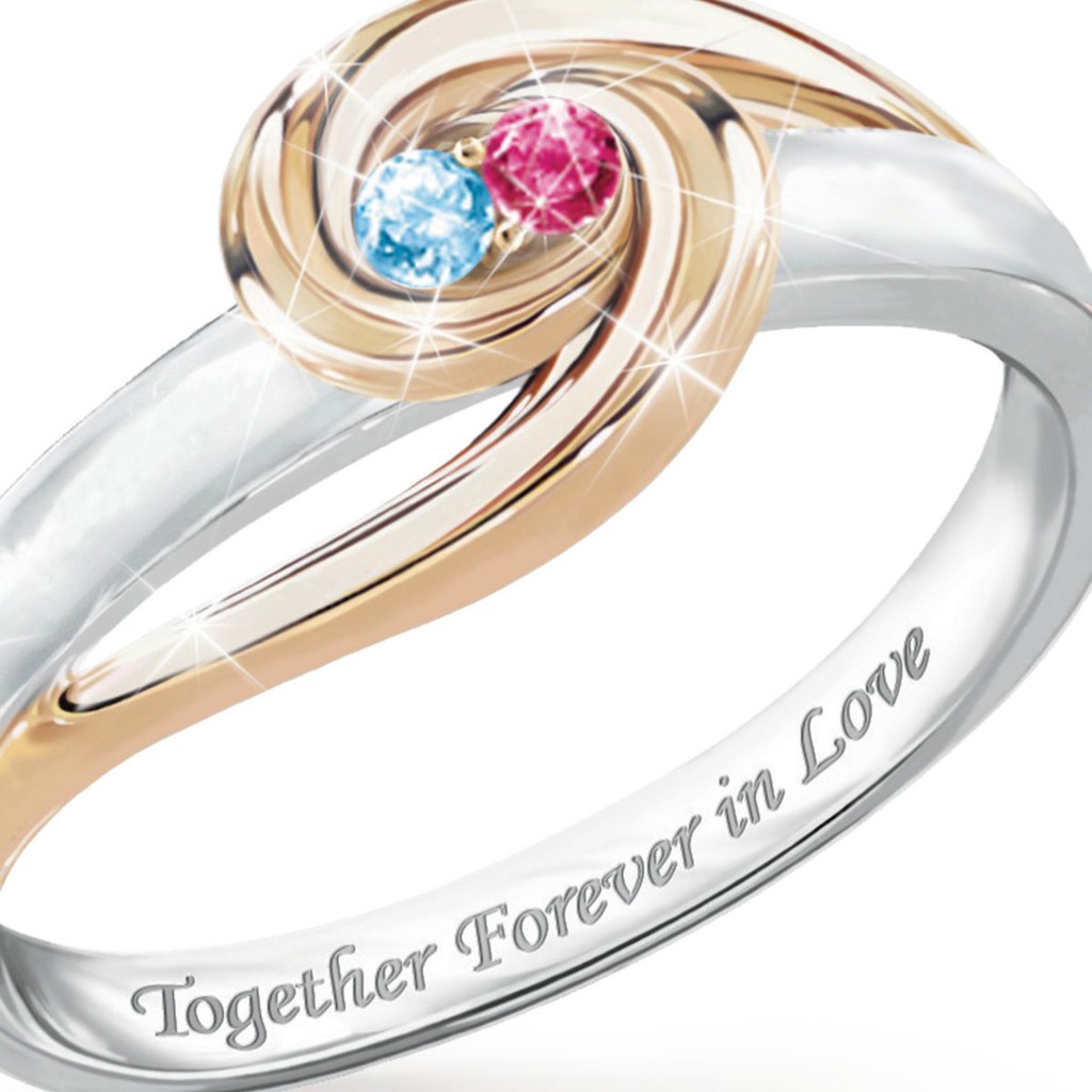 Ladies fashion cincin emas dan perak / Cincin santai / Cincin pertunangan / Cincin