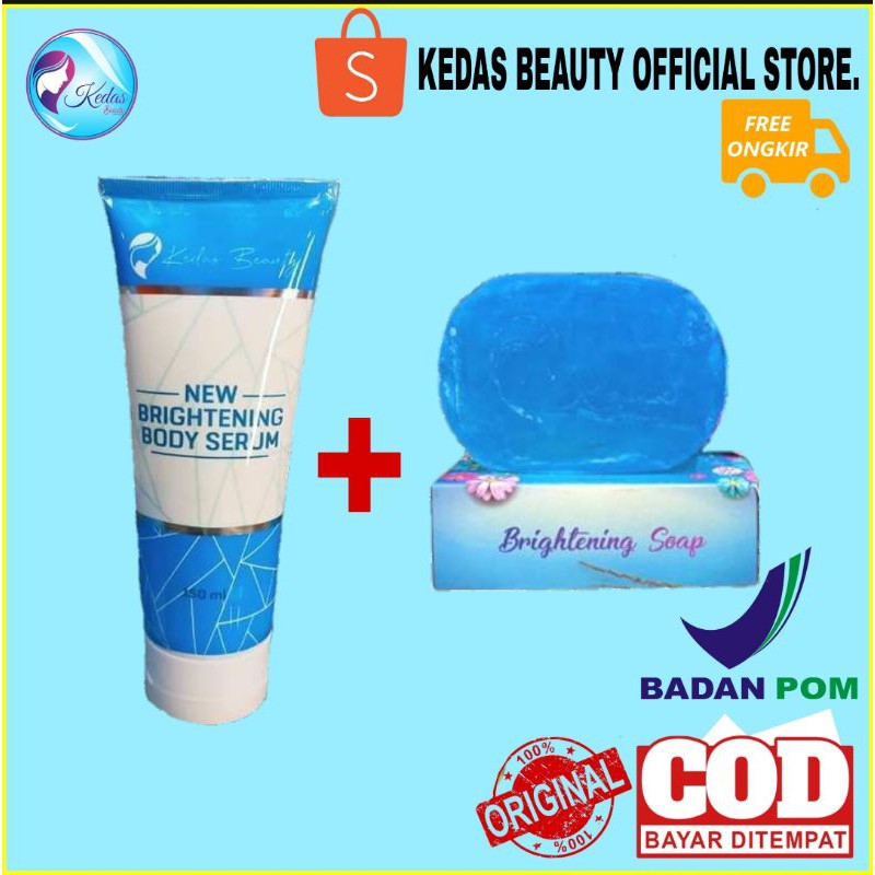 PAKET GLOWING SABUN KEDAS BEAUTY DAN BODY SERUM-B.SERUM + SABUN
