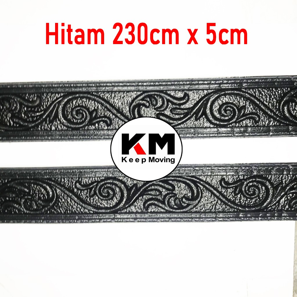 KM Wall Border List Wallpaper Wallborder Foam 3D-Hitam 230cm x 5cm
