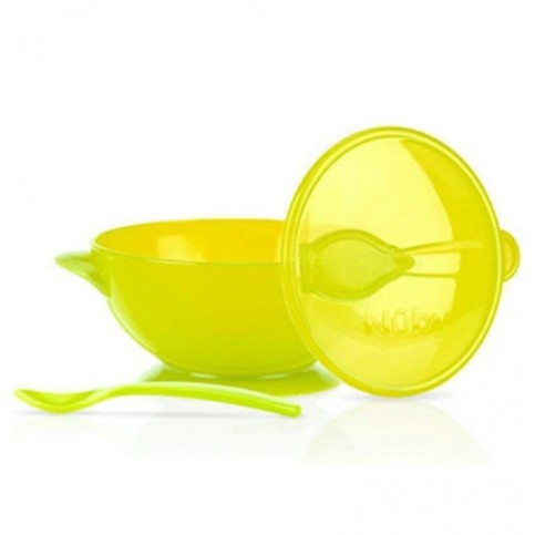 Nuby Garden Fresh Suction Bowl 'n Spoonlid -  Easy Go Suction Bowl and Spoon