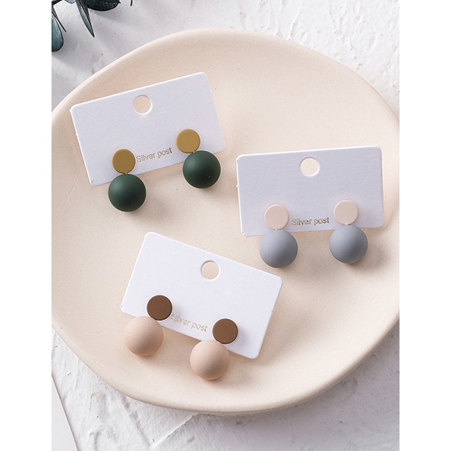 LRC Anting Tusuk Fashion Geometric Round Bead Ball Earrings D28087