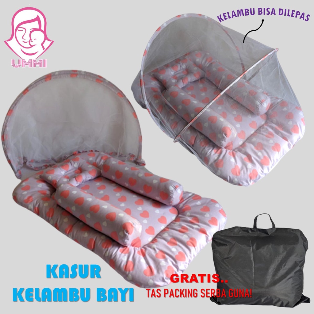 (PREMIUM) KASUR KELAMBU BAYI / KASUR LIPAT BAYI / KASUR BAYI KARAKTER > KELAMBU BISA DILEPAS