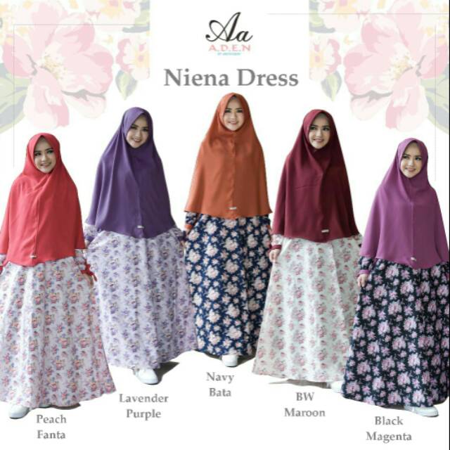 Niena gamis by aden ( gamis saja 236.000)