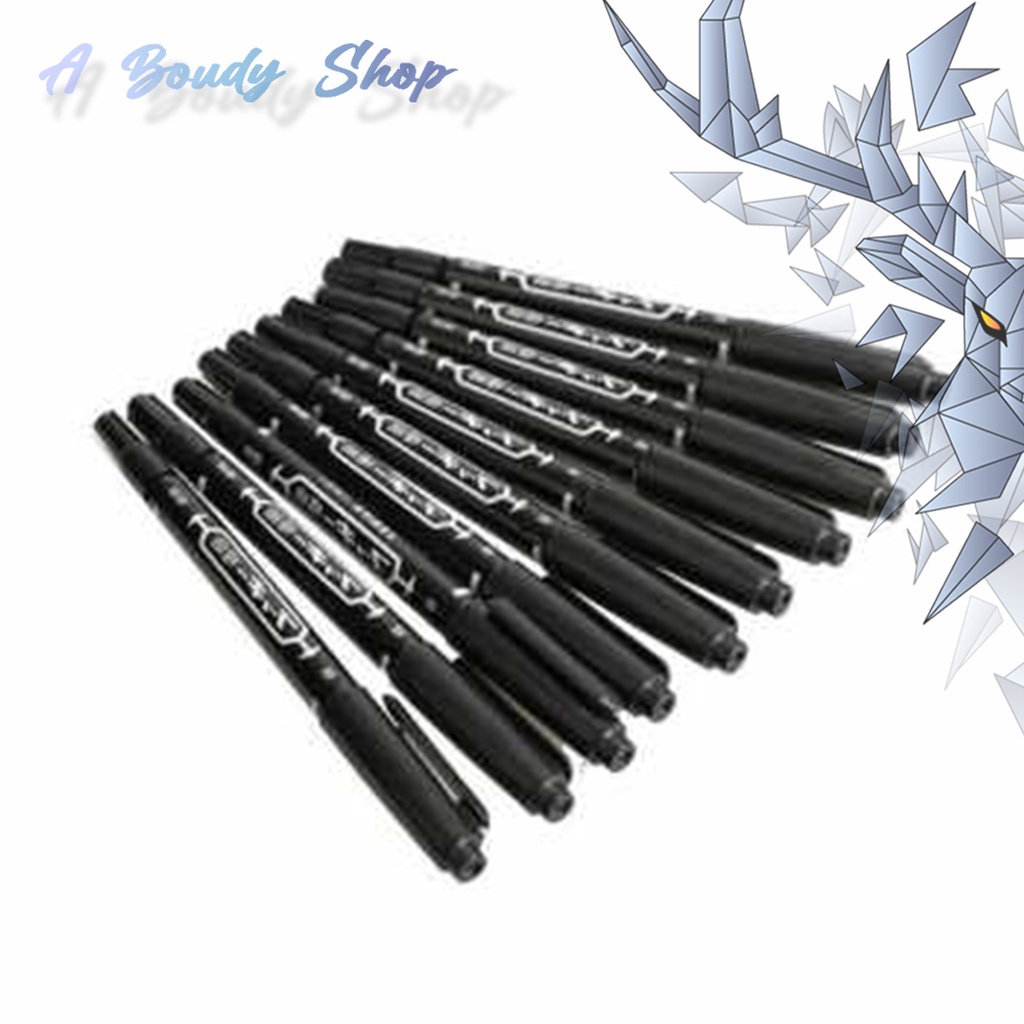 

Spidol Permanen Dual Head Marker Kertas Kayu Besi Metal Plastik Waterproof 10 PCS Gambar Lukis Tulis Seni Kreasi Permanent