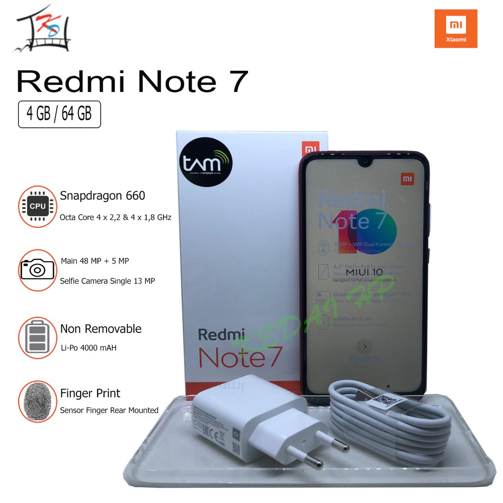 XIAOMI REDMI NOTE 7 4/64 RAM 4GB ROM 64GB | Shopee Indonesia