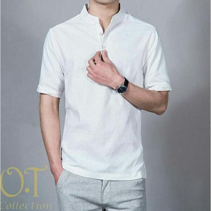 Koko syarif White Baju Koko Lengan Pendek Baju Koko Model Terbaru