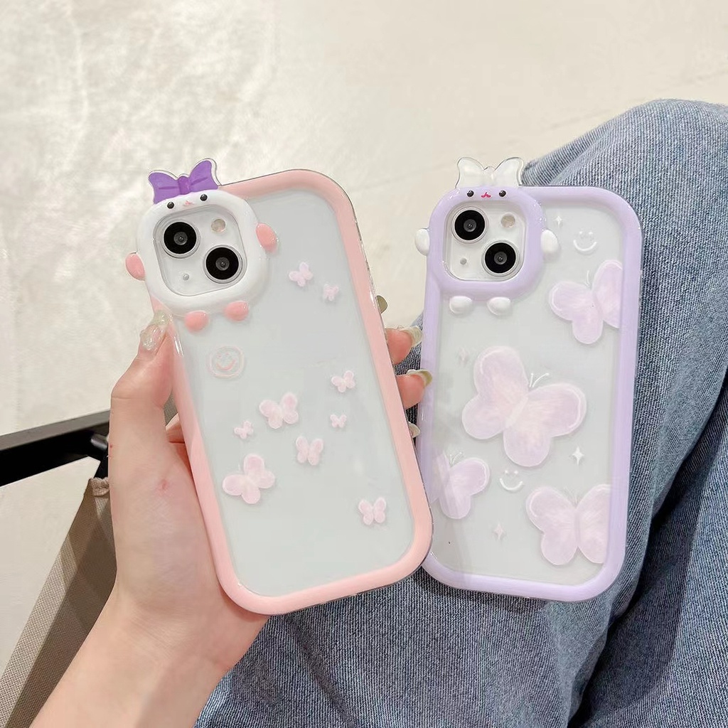 Casing TPU iPhone 13pro 13prm 11 7Plus 8Plus Xr XS 13 12pro Max Shockproof Motif Kupu-Kupu