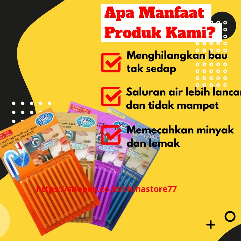 Sani Stick Ajaib Pembersih Dan Pewangi Saluran Air Drain Perlengkapan Rumah Tangga Dan Kamar