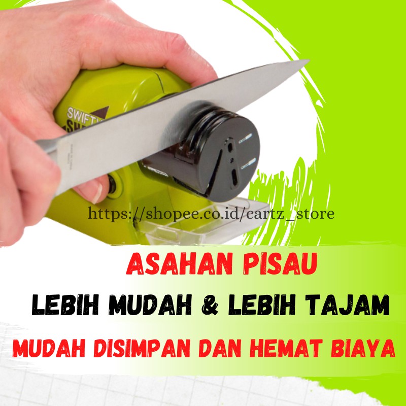 Pengasah Pisau Swifty Sharper Bahan  Stenliss Dan  Plastik 