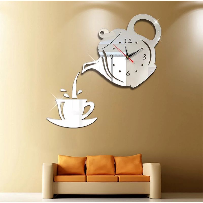 TERMURAH Jam dinding teko kopi Jam Dinding DIY Giant Wall 30cm Model Coffee Bell, jam dinding unik, jam dinding lucu, jam dinding classic, jam dinding motif, jam dinding impor, jam dinding diy