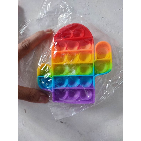 《READY STOCK 50+ JENIS》 Mainan Anak Pop it Fidget Unicorn Rainbow Versi 1-Kaktus
