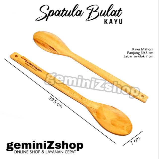 Spatula Sodet Bulat Kayu