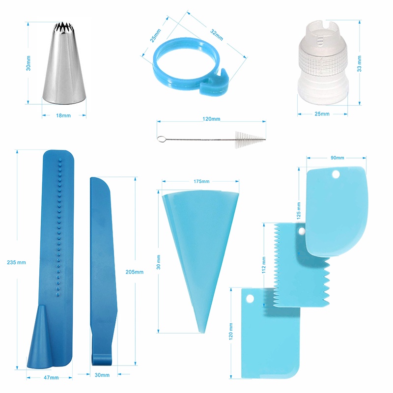 18pcs / Set Nozzle Piping Icing Untuk Alat Baking