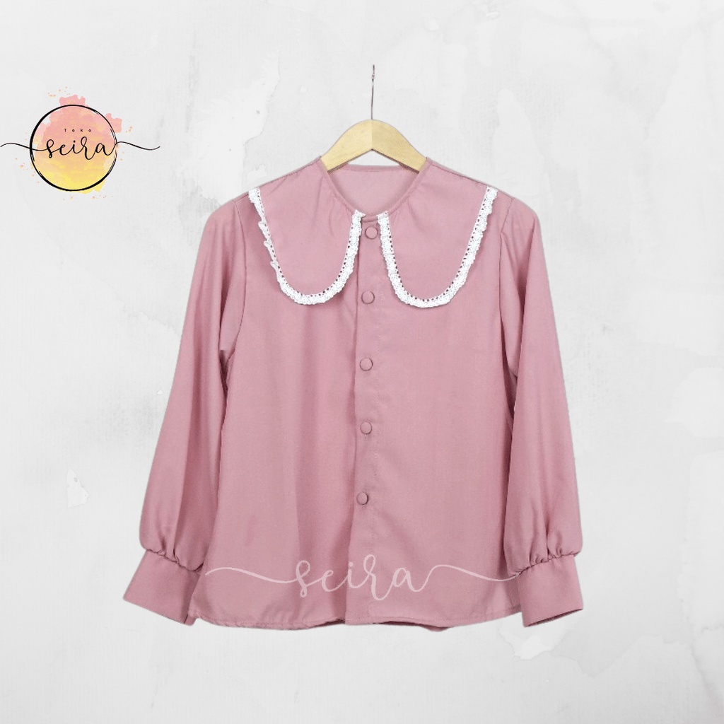 [BISA COD] Blouse Kemeja Kenami Renda / Kellya Top Blus Kenami Renda