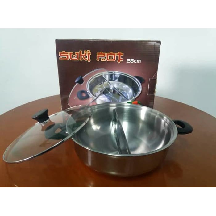 Panci Sekat 2 Suki Pot 28 cm Panci Shabu Shabu Sukiyaki Panci Jepang