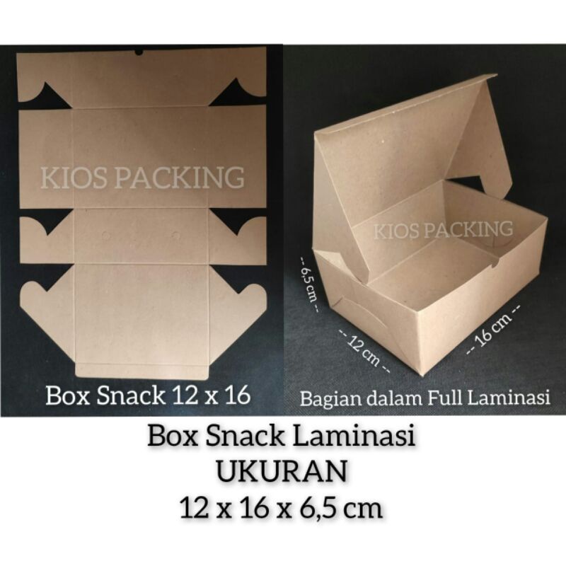 

Box Kraft Snack Laminasi 12x16 Dus Kotak Kue Makanan 12 x 16 Coklat