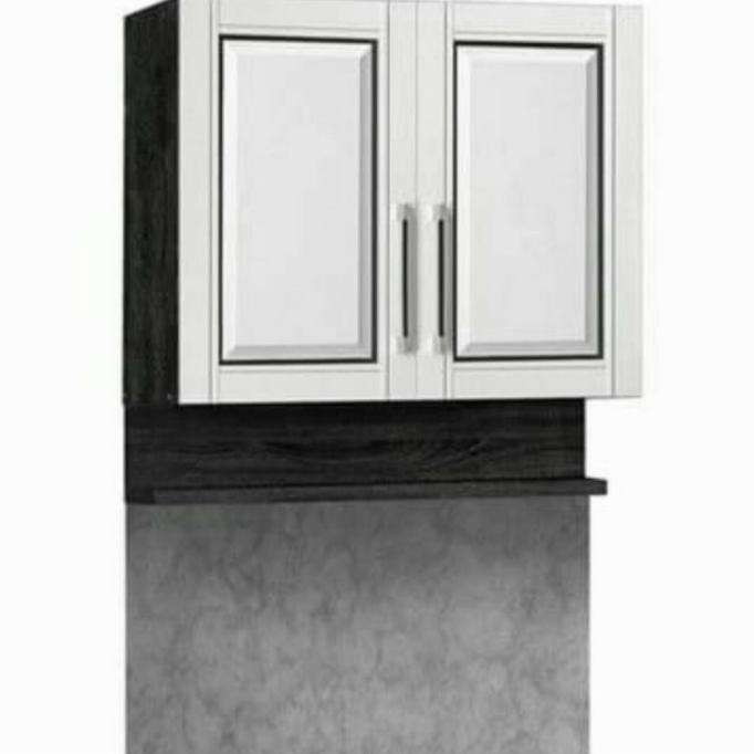 Rak Piring Lemari Gantung Dapur Kitchenset Atas 2 Pintu Pintu Polos - Putih Vinvinbila