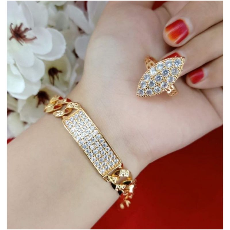 PERHIASAN XUPING SET GELANG CINCIN DEWASA
