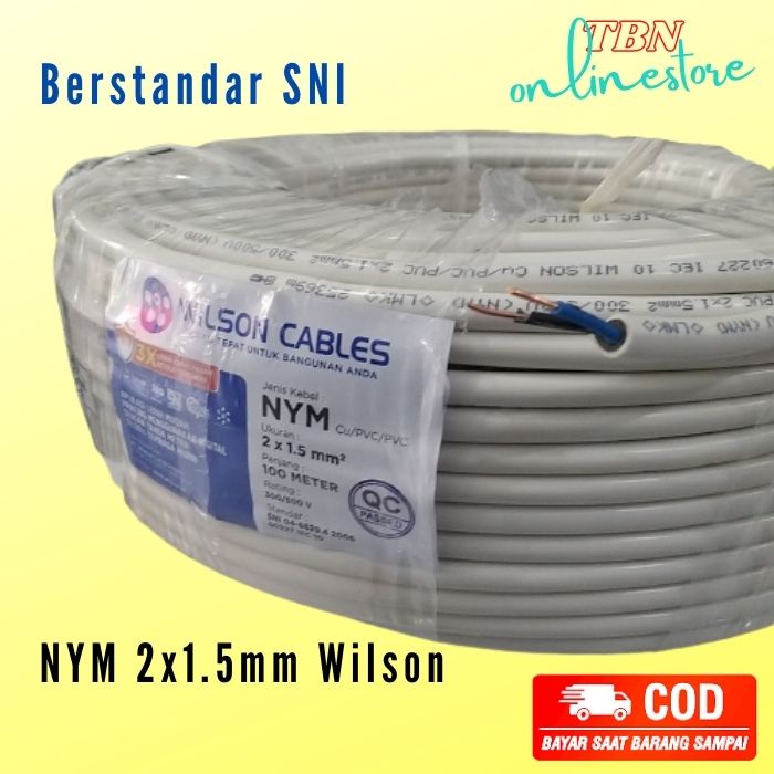 Kabel Listrik NYM 2x1.5mm / 2x2.5mm Wilson Kabel Tembaga / Kabel Listrik PLN SNI PERMETER