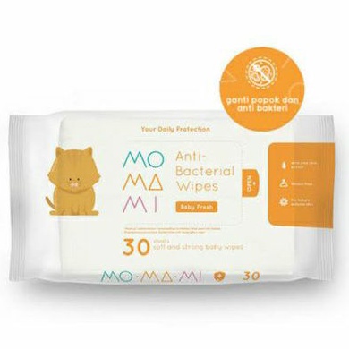 MOMAMI ANTI BACTERIAL WIPES DAILY CLEANING WIPES 30 SHEETS SOFT AND STRONG BABY WIPES