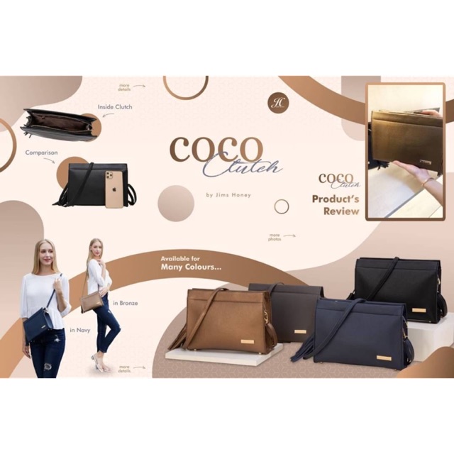 Coco Clutch / tas wanita / tas murah / tas selempang / tas genggam tangan / tas merek jims honey ori