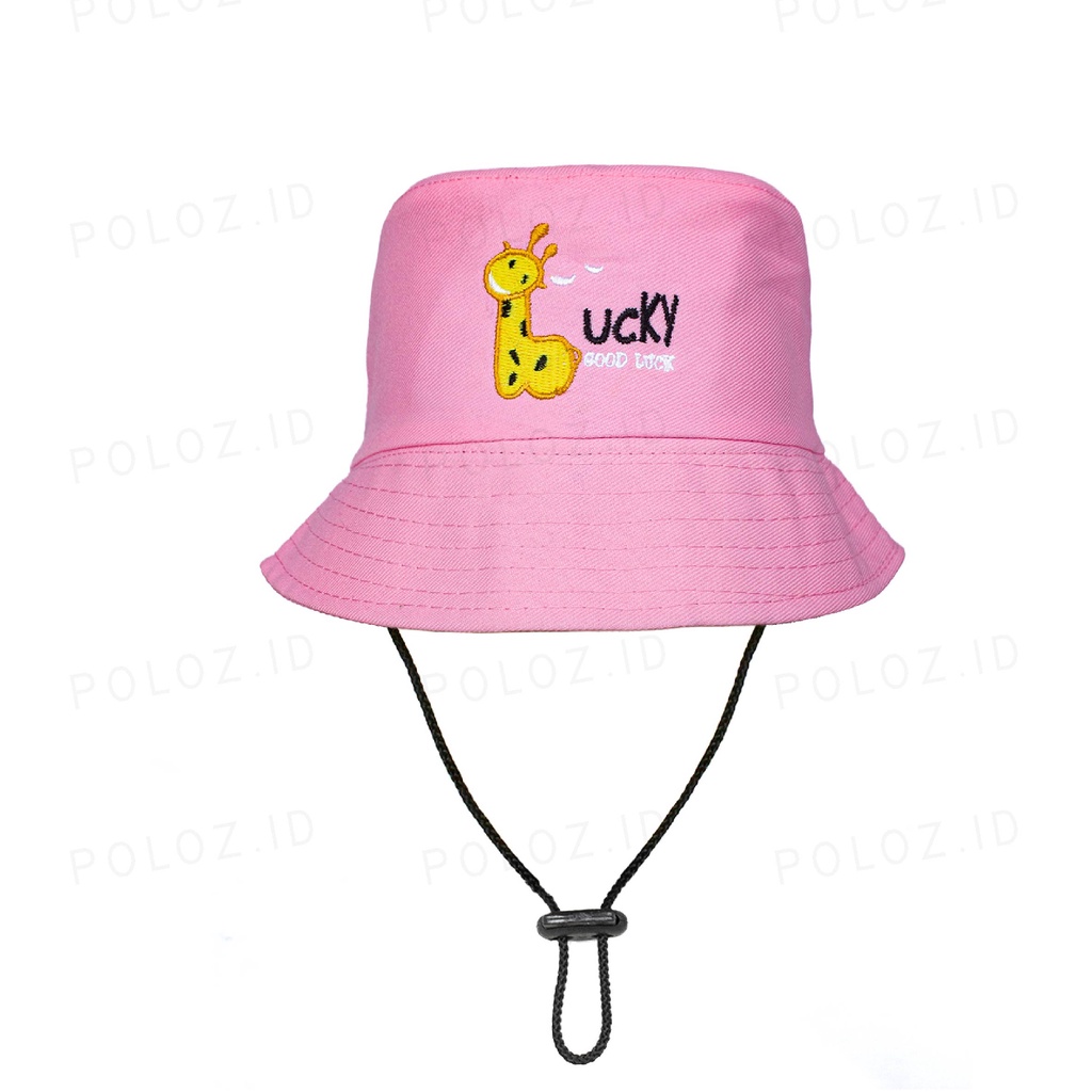 TOPI BUCKET ANAK TOPI BUCKET  GOOD LUCKY ANAK TOPI BUCKET TALI MURAH TOPI BAKET ANAK BAYI TOPI BUCKET BAYI-PINK BABY