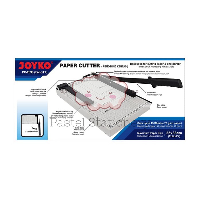 

Paper Cutter F4 Joyko PC-2638 - Alat Potong Pemotong Kertas Folio