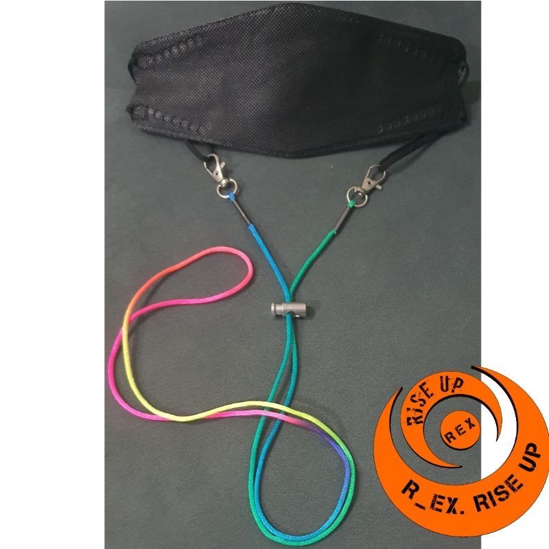 Strap Masker Rainbow dengan pengait & stoper berbahan besi stenlis