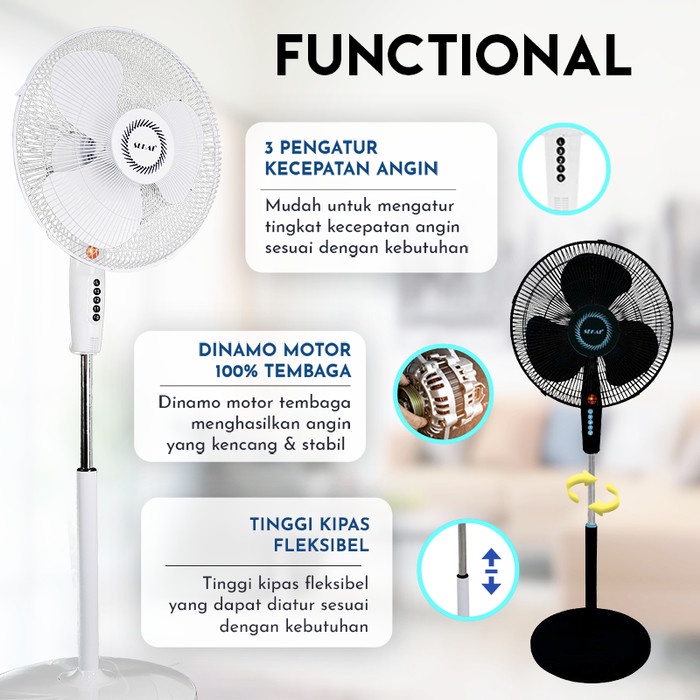 SEKAI Stand Fan 16 Inch SFN1621 Kipas Angin Tumpu SFN 1621