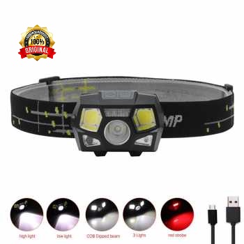 Senter Kepala Headlamp Super Terang Rechargeable USB Motion XPE+COB 10000Lumens TaffLED BL066