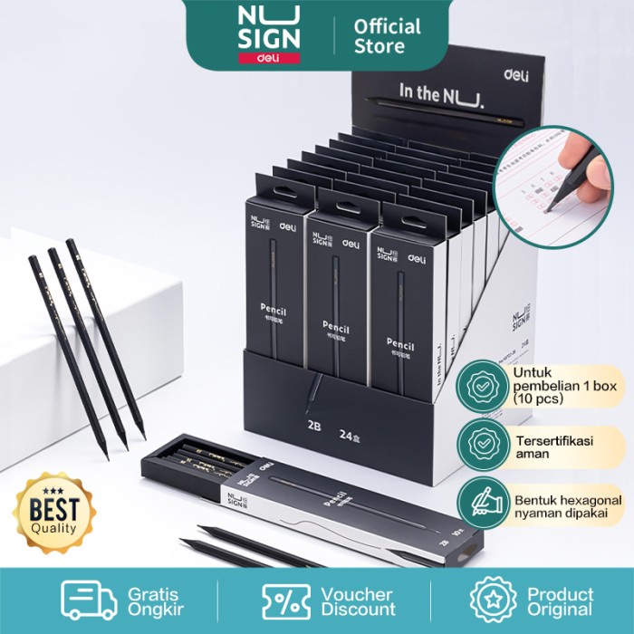 

Nusign 2B Pencil / Pensil 2B Design Elegan Nyaman Di Genggam NS722-2B
