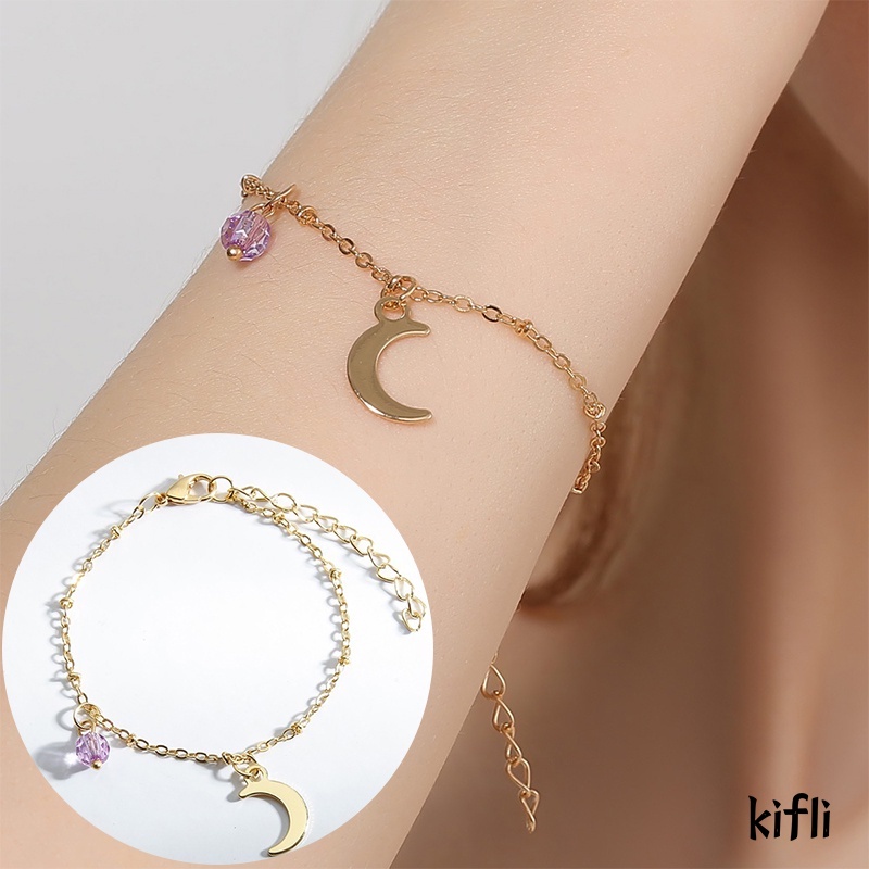 Korea,Manis Crystal Ball,Moon Liontin,Gelang Aksesoris Fashion,Wanita