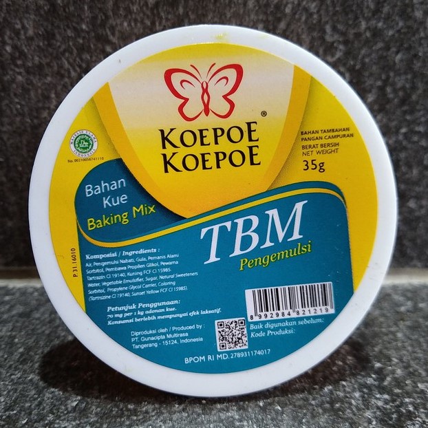 

Koepoe TBM 35gr Koepoe-Koepoe Pengemulsi Bahan Kue Baking Mix