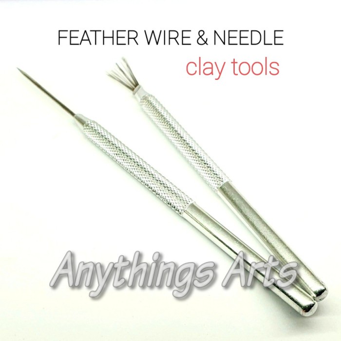 

UKIR-ALAT- FEATHER WIRE AND NEEDLE TEXTURE POTTERY CERAMIC CLAY TOOLS -ALAT-UKIR.