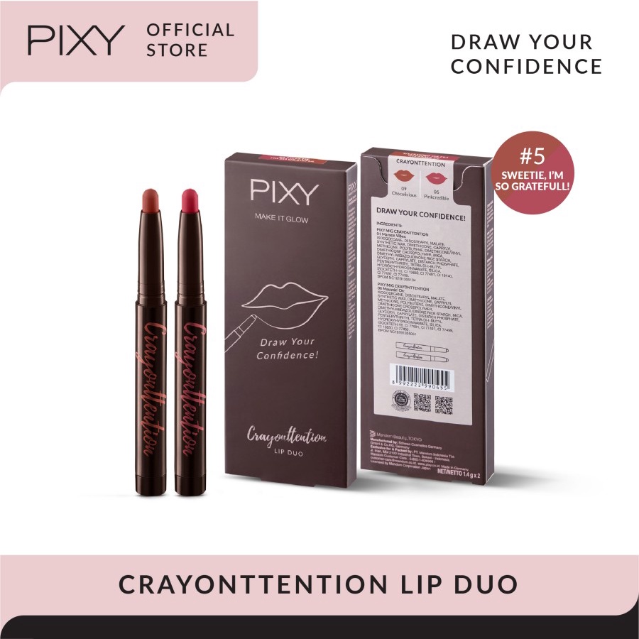 PIXY Crayonttention Lip Duo - 05 Sweetie, I'm So Grateful