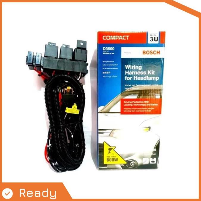 KABEL RELAY SET BOSCH LAMPU DEPAN HEADLAMP H4 MOBIL 3 RELAY ORIGINAL