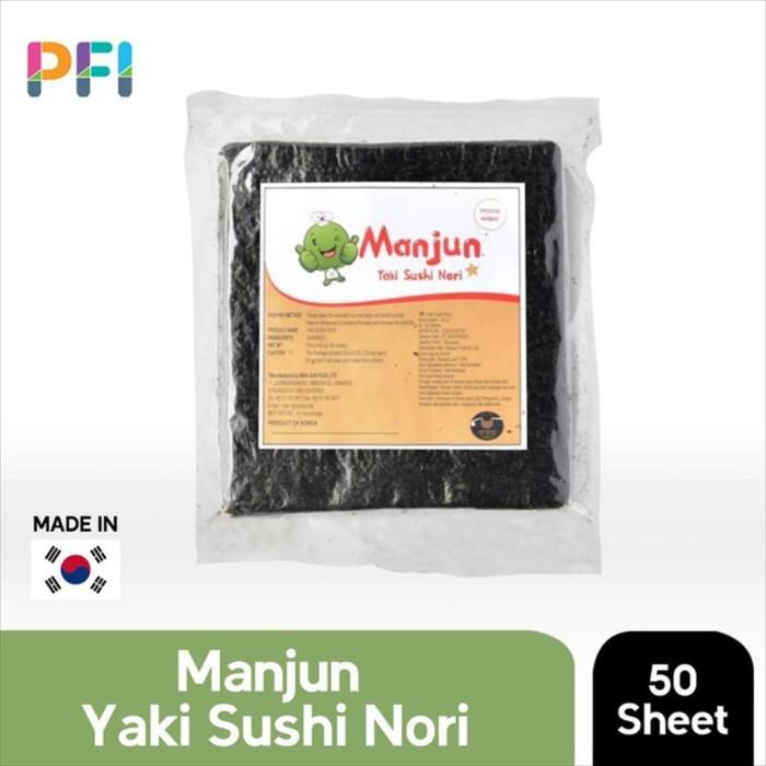 

Manjun Yaki Nori Sushi Seaweed 125 Gr 100% Korea Rumput Laut 50 Sheet 012