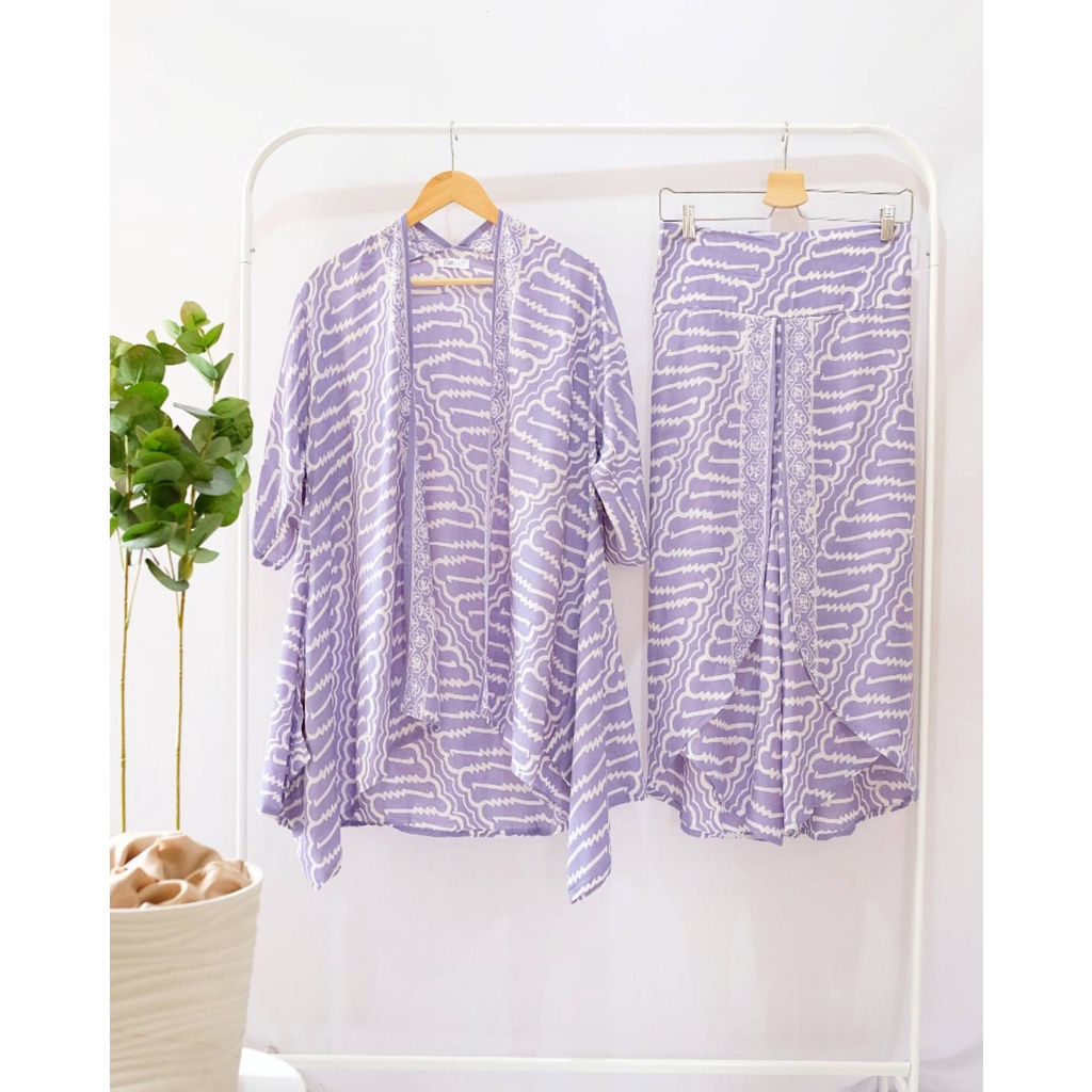 ONE SET BATIK WANITA MODERN SETELAN CELANA PANJANG SET BATIK KULOT BATIK OUTER