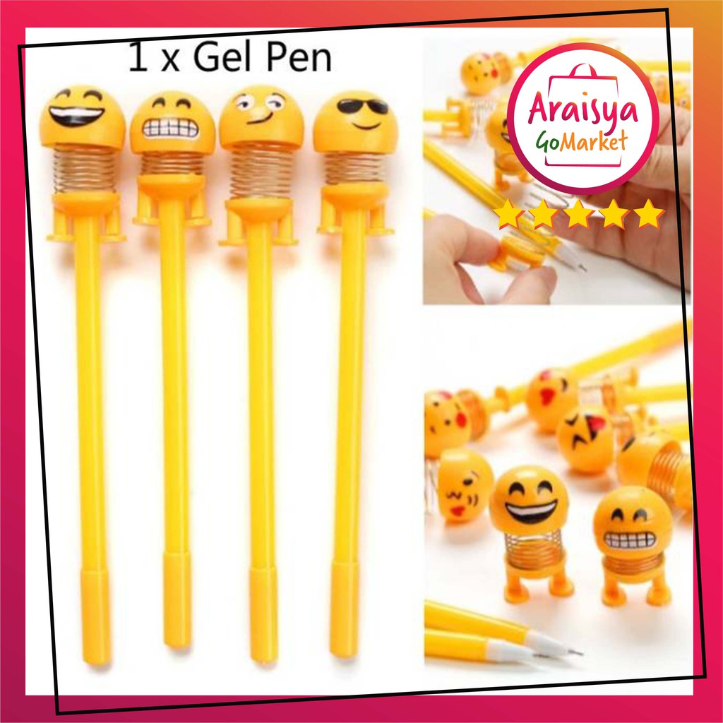 

Pulpen Bulpen Karakter Emoji Goyang / Pena Pulpen Gel Karakter Emoji